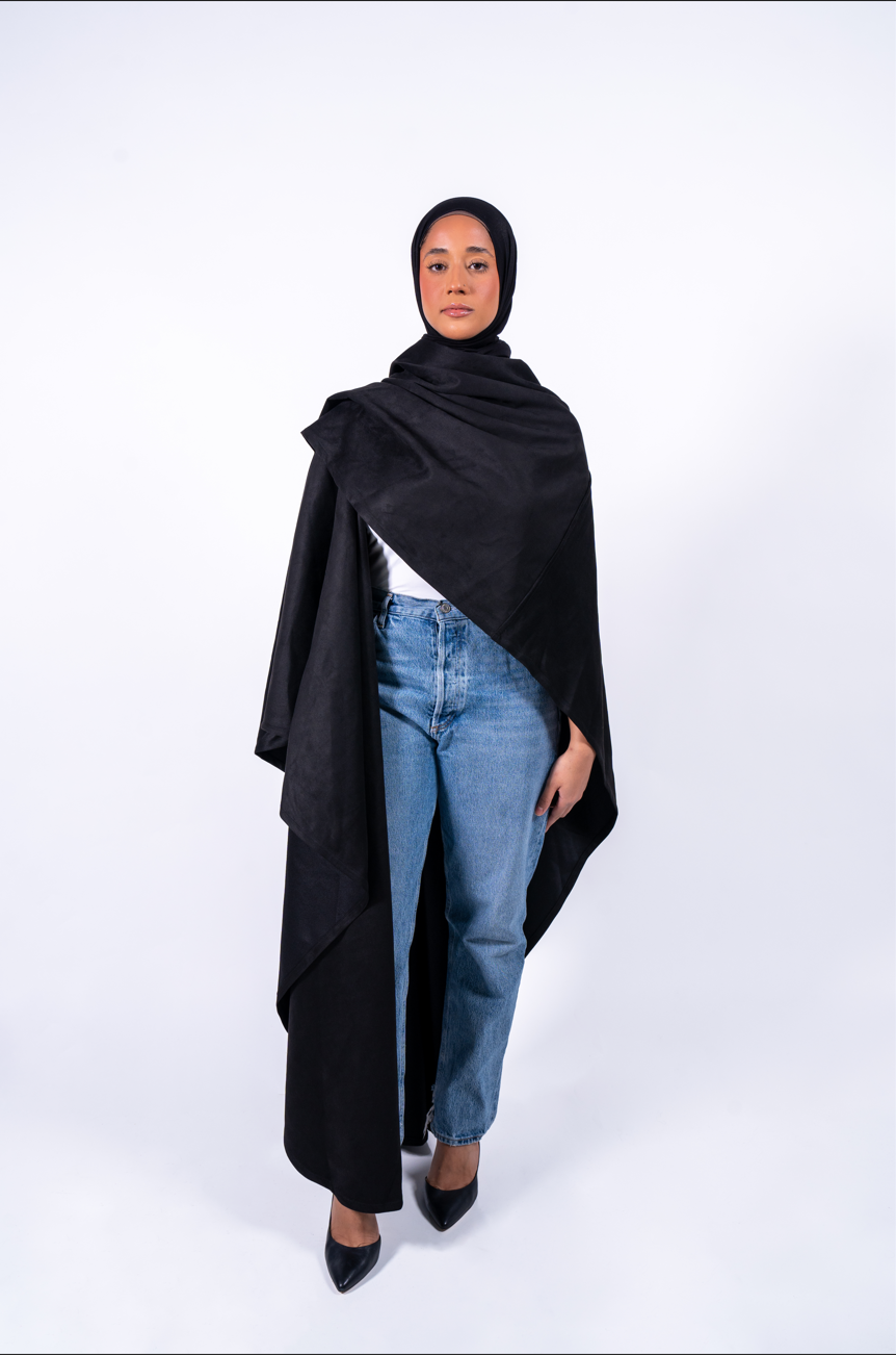 Suede Abaya in the shade Kohl (Black)